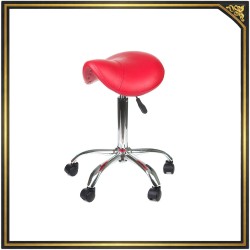 Black faux leather cosmetic stool